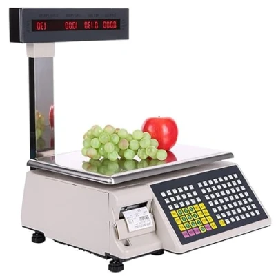 Image of MaxtiL Label Printing Scale Pole Display, Commercial Digital Counting Scales, Price Computing Scale, Double Sided 15kg/30kg Capacity for Supermarket Trade/Retail Store 15KG