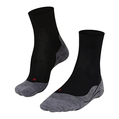 Image of FALKE Women&#039;s RU4 Endurance Wool W SO Breathable Anti Blister 1 Pair Running Socks, Black (Black Mix 3010), 2.5 3.5