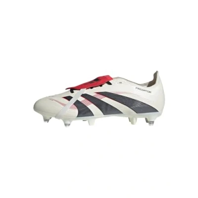 Image of adidas Predator League Fold Over Tongue Soft Ground Boots, Synthetics Upper, White