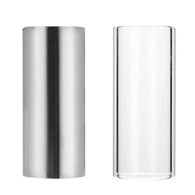 Image of 2pcs Glass Slide and Stainless Steel Set Instrument Accessory for Guitar Bass 6CM