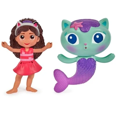 Image of SwimWays Gabby s Dollhouse Floatin&#039; Figures, Swimming Pool Accessories &amp; Kids Toys, Party Supplies Water Toys for Aged 3 Up, Mercat 2 Pack