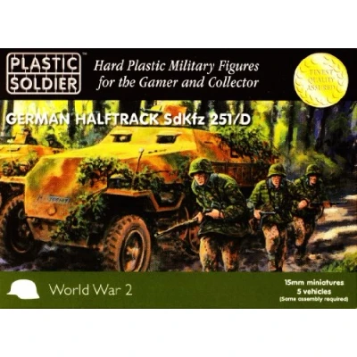 Image of Plastic Soldier 15mm German Half Track Sd.Kfz. 251/D * 5 vehicles # WW2V15007