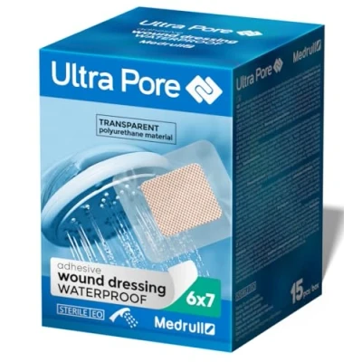 Image of Medrull Transparent Waterproof Wound Dressings 6x7 cm 75 Pieces Self Adhesive Bandage Tape for Wounds Sterile Plasters Gentle and Effective Healing