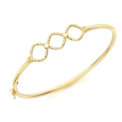Image of Carissima Gold Women&#039;s 9 ct Yellow Diamond Cut Detail Bangle