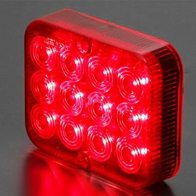 Image of AGRISHOP 12/24V LED Rear Trailer Fog Lights Red,12LEDs Lamps 2.4w,Led for Car Van,Fog Tail Light Waterproof RV Caravan Tractor Truck Lorry E mark