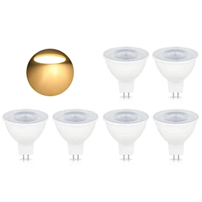 Image of MR16 GU5.3 LED Light Bulbs, 5W 500LM Dimmable Spot Bulb AC 220 240V, Equivalent for 50W Halogen Lamp, 120 Beam Angle (Color : Warm White 3000K, Size 6 PCS)