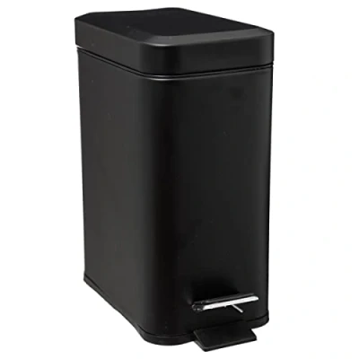 Image of Matte Black Rectangular Waste Bin