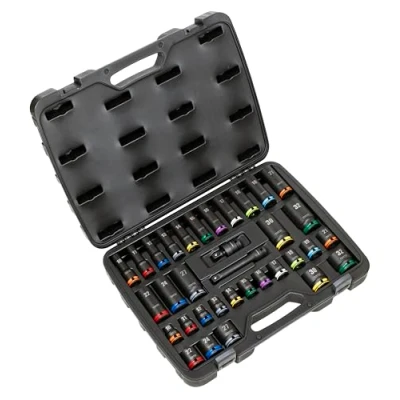 Image of Sealey Premier Lock On™ Standard &amp; Deep Impact Socket Set 1/2&quot; Sq Drive 34pc AK5636M