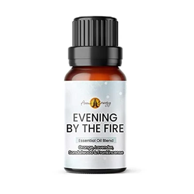 Image of Evening by The Fire (100ml) Pure Orange, Lavender, Sandalwood &amp; Frankincense Essential Oil Blends Christmas Winter Fragrances Aromatherapy, Diffuser Oils, Burner, Meditation, Yoga