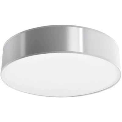 Image of Arena 3 Light Flush Round Ceiling Silver, E27