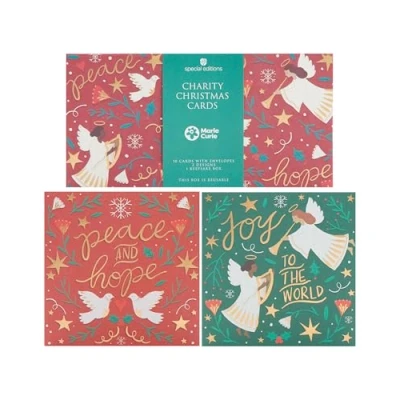 Image of Box Of 10 Marie Curie Charity Peace &amp; Hope Christmas Cards In 2 Designs