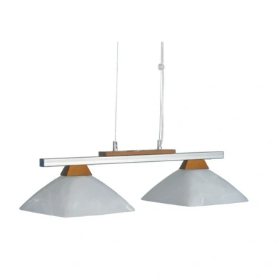Image of Ela Bar Pendant Ceiling Light With Glass Shade, Rustic, 2x E27