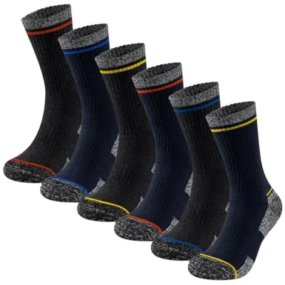 Image of The Essentials Wardrobe Mens 6 Pack Work Socks Black Assorted UK 11/EU 39 45