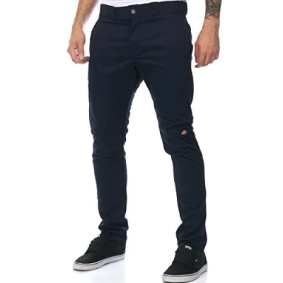 Image of Dickies Men&#039;s Skinny Straight Double Knee Work Pant, Dark Navy V1, 38W x 32L