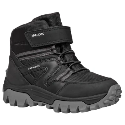 Image of Geox Himalaya BOY ABX Winter boots for kids, Size: 10K, Black Imitation leather/ textile