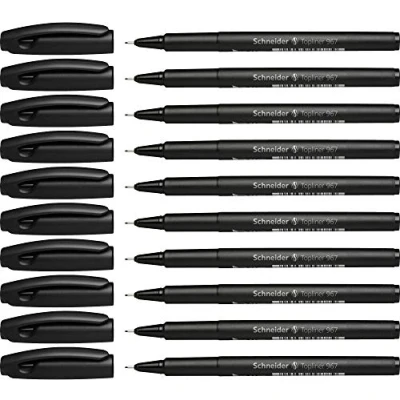 Image of Schneider Topliner 967 Fineliner Pen Black (Pack of 10)