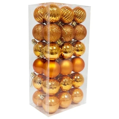 Image of 36PCS 6CM Christmas Baubles Balls Tree Decorations Large Shatterproof Hanging Ornaments for Home Xmas Party, Bronze