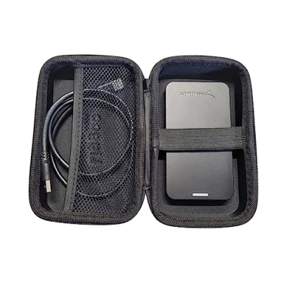 Image of Protective Hard Case for External Drives SSD HDD 2.5 Inch Dimensions 180 x 100 60 mm Inner 175 95 58 Shock Protection Black (L)