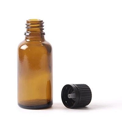 Image of 50ml Amber Glass Boston Round Bottle (with Black Tamper Evident Cap &amp; Dropper) (10)