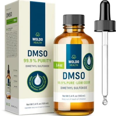Image of DMSO Pharmaceutical Grade with 99.9% Purity &amp; Low Odor 3.38oz (Dimethyl Sulfoxide) Glass Bottle Dropper