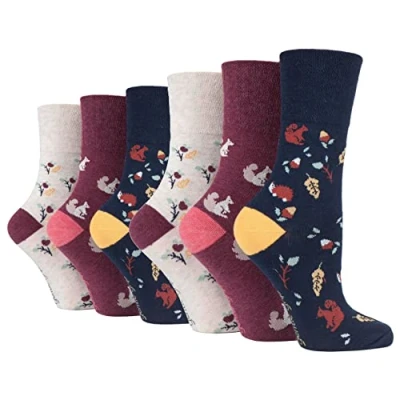 Image of SOCK SHOP GENTLE GRIP 6 Pairs of Ladies Socks, Size UK 4 8 (6 x RF104)
