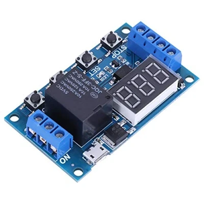 Image of Timer Module, Switch DC 6V 30V Trigger On/Off Cycle Timing Delay Switch, Adjustable LED Display Automation Digital Module Micro USB 5V