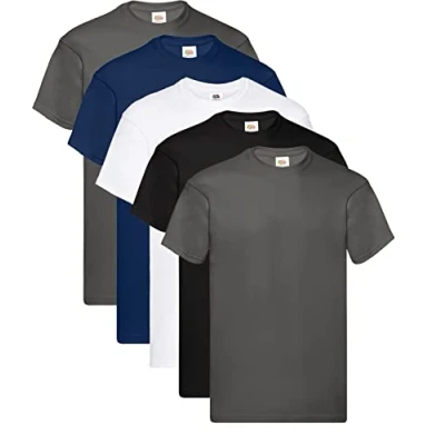 Image of Fruit of the Loom Men&#039;s Original T Shirt (Pack 1), 2 Graphite 1 Black Navy White + Hl Purchase Notepad, L