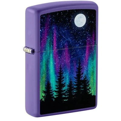 Image of ZIPPO Norhern Lights Purple Matt 60006583 Night in The Forest Original Lighter