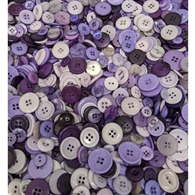 Image of celloexpress Pack of 500g SHADES PURPLE Buttons Mixed Sizes and Colours Various for Sewing Crafting