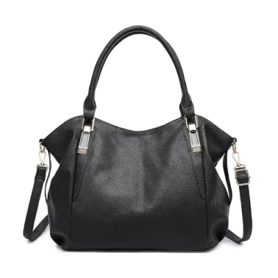 Image of Miss Lulu Women Tote Bag, Soft PU Leather Shoulder Fashion Large Handbag for Working Ladies, Simple Elegant Office Travel School Library Shopping