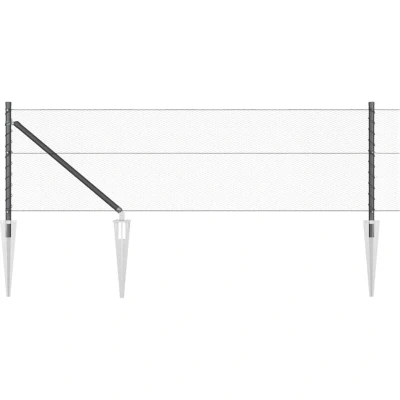 Image of vidaXL Hexagon Fence Grey 0.6x50 m Steel