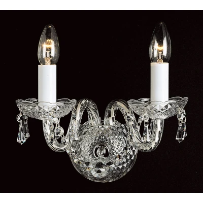 Image of Modra Crystal Trimmed Wall Candle Lamp