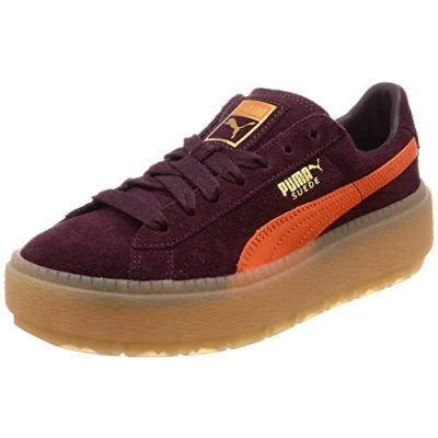 Image of Puma Platform Trace Block Trainers Maroon 4 UK