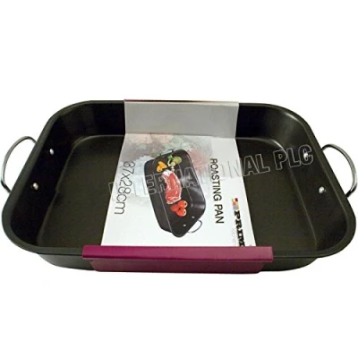 Image of 37CM X 28CM DEEP Roasting PAN Baking Tray Kitchen Oven Grill Handles Non Stick