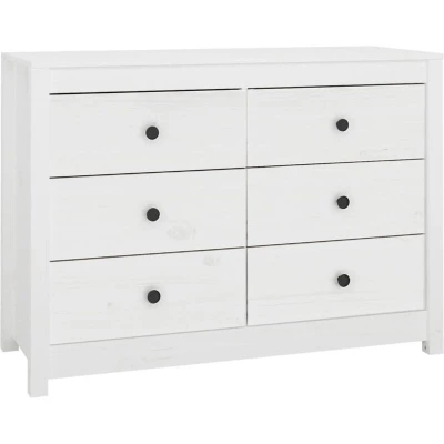 Image of vidaXL Side Cabinet White 100x40x72 cm Solid Wood Pine