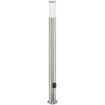 Image of vidaXL Bollard Light with Sensor&amp;Outlet 110 cm Stainless Steel IP44