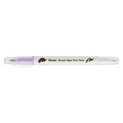 Image of Pentel Brush Sign Pen Twin Tip Heliotrope Pack of 10