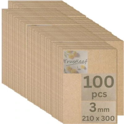 Image of Trustleaf 3mm Sheets of MEDITE Premier MDF 210mm x 300mm, A4 Approx.. Pack 100