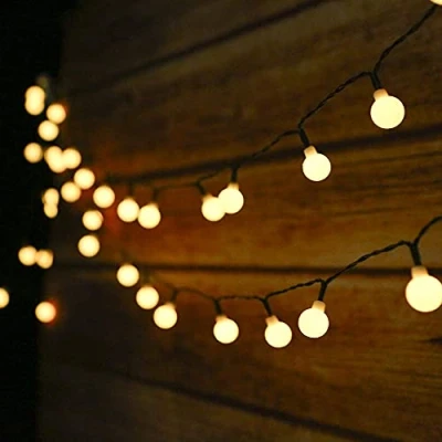 Image of Solar String Lights Outdoor Waterproof 50 Led Powered Garden Warm White for Patio
