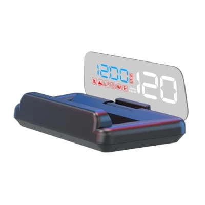 Image of AMROOLOO GPS Speedometer, Mirror Reflective Car Head Up Display, Display Speed and Time, Suitable for All Cars