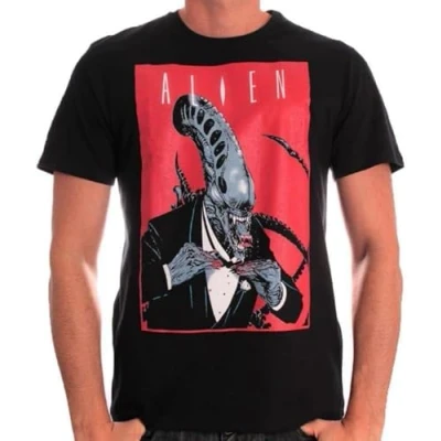 Image of Alien Smoking Suit Special Comic Cover Print T Shirt Black S