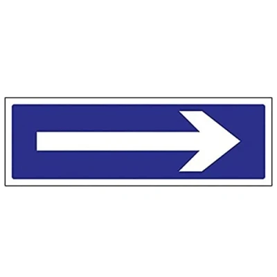 Image of V Safety 78012AX R Arrow Right Garage Sign Landscape 300mm x 100mm 1mm Rigid Plastic, Blue