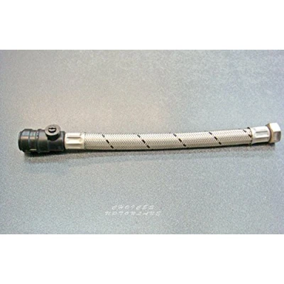 Image of Flexible TAP Connector 15MM PUSHFIT+ISOLATING Valve X 1/2&quot; 300MM Length (Pair of 2 FLEXI&#039;S)