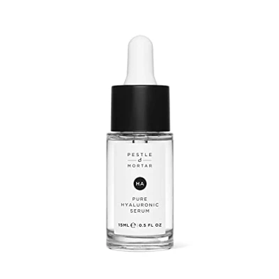 Image of Pestle &amp; Mortar 2% Pure Hyaluronic Acid Serum for face with Vitamin B5, Super hydrating, Anti ageing, instantly plumps up the skin, Reduces fine lines and wrinkles, Vegan Cruelty Free 15ml