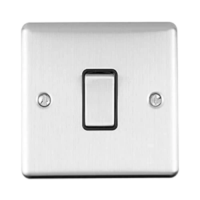 Image of Enhance Decorative intermedite Switch Satin Stainless Finish With Black Trim