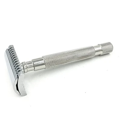 Image of Parker 68S Stainless Steel Handle Double Edge Safety Razor with Open Comb Head