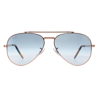 Image of Ray Ban RB3625 NEW AVIATOR ROSE GOLD (92023F) 55mm