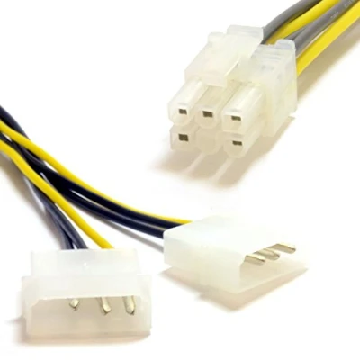 Image of kenable LP4 Molex to 6 Pin PCI Express PCIe Graphics Card Power Cable Lead