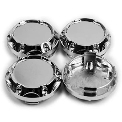 Image of RhinoTuning 4 PCS 63.8 mm Wheel Center Caps Compatible With Mk5 TRD, OD: 2.51 in / ID: 2.29 58.25 Chrome Hub Trims