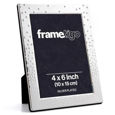Image of Frametigo Silver Plated Dazzle Bubble Photo Frame Fits Size 4&quot;x6&quot; (10x15cm)